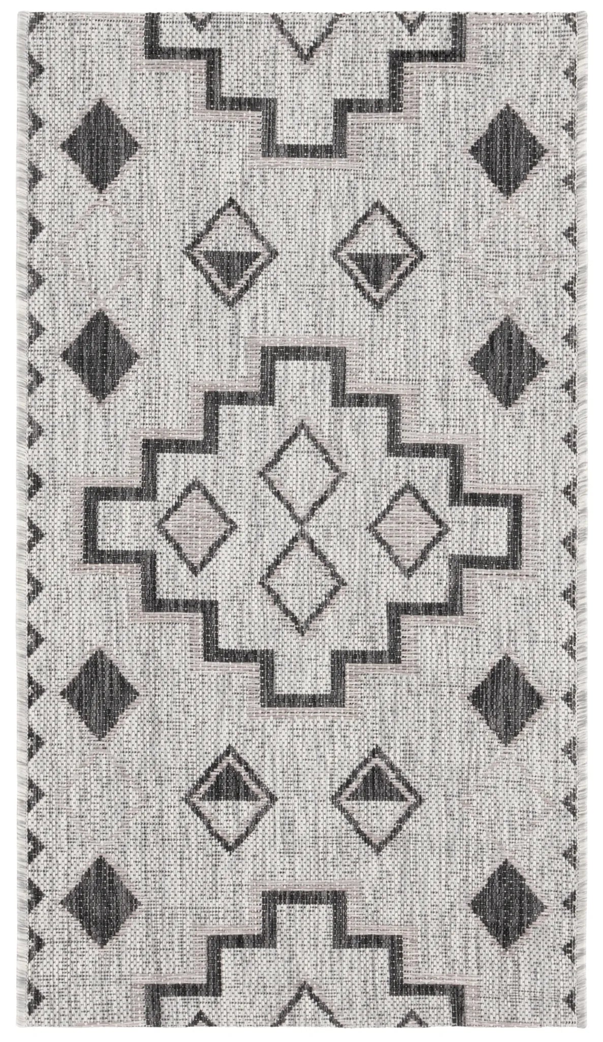 Safavieh Courtyard 2'-0" x 3'-7" Rug in Grey / Black