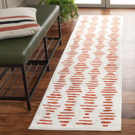 Safavieh Tulum 2'-0" x 8'-0" Rug in Ivory / Rust