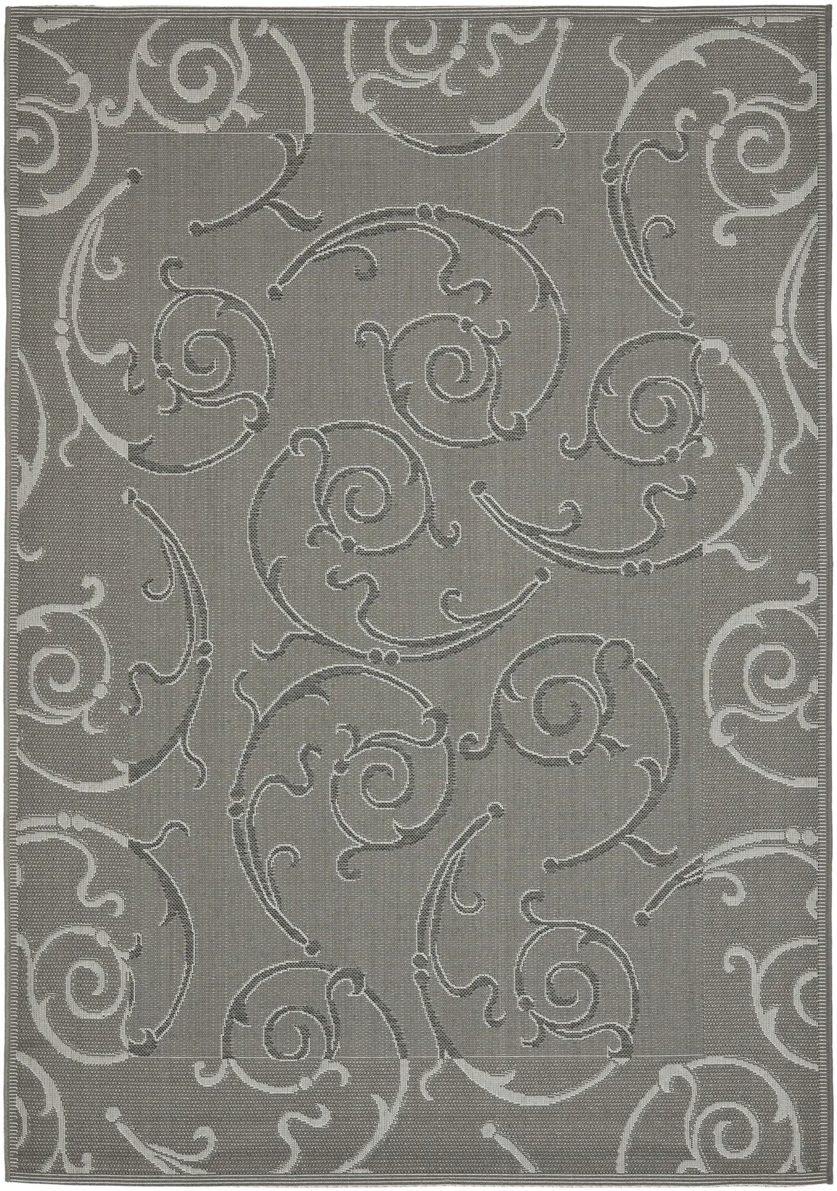 Safavieh Courtyard 4'-0" x 5'-7" Rug in Anthracite / Light Grey