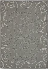 Safavieh Courtyard 4'-0" x 5'-7" Rug in Anthracite / Light Grey
