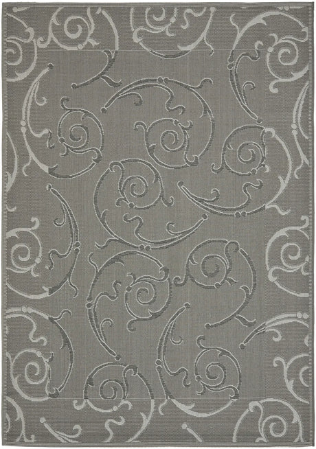 Safavieh Courtyard 4'-0" x 5'-7" Rug in Anthracite / Light Grey