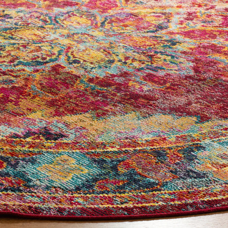 Safavieh Crystal 7'-0" x 7'-0" Rug in Ruby / Navy