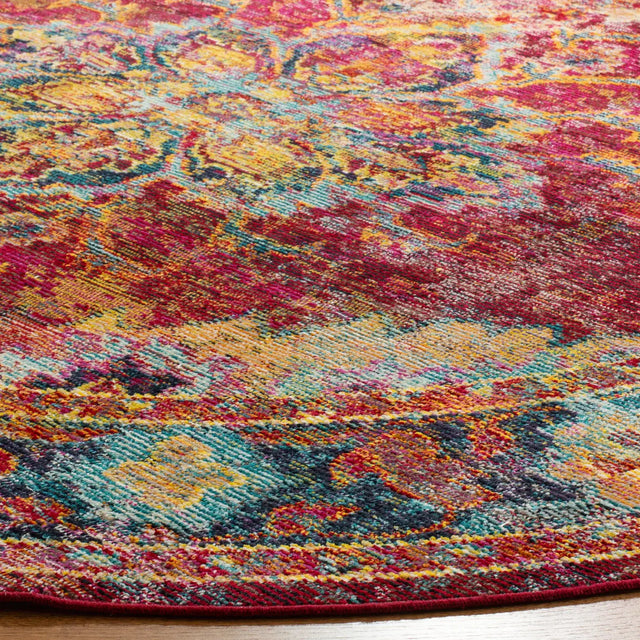 Safavieh Crystal 7'-0" x 7'-0" Rug in Ruby / Navy