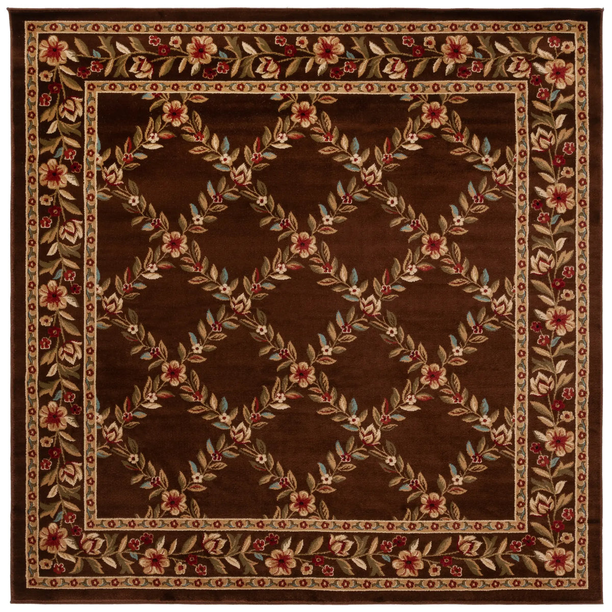 Safavieh Lyndhurst 6'-7" x 6'-7" Rug in Brown / Brown