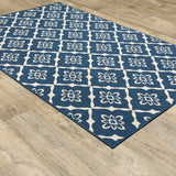 Oriental Weavers Sphinx Meridian 5703B Navy / Ivory Rugs - angle detail