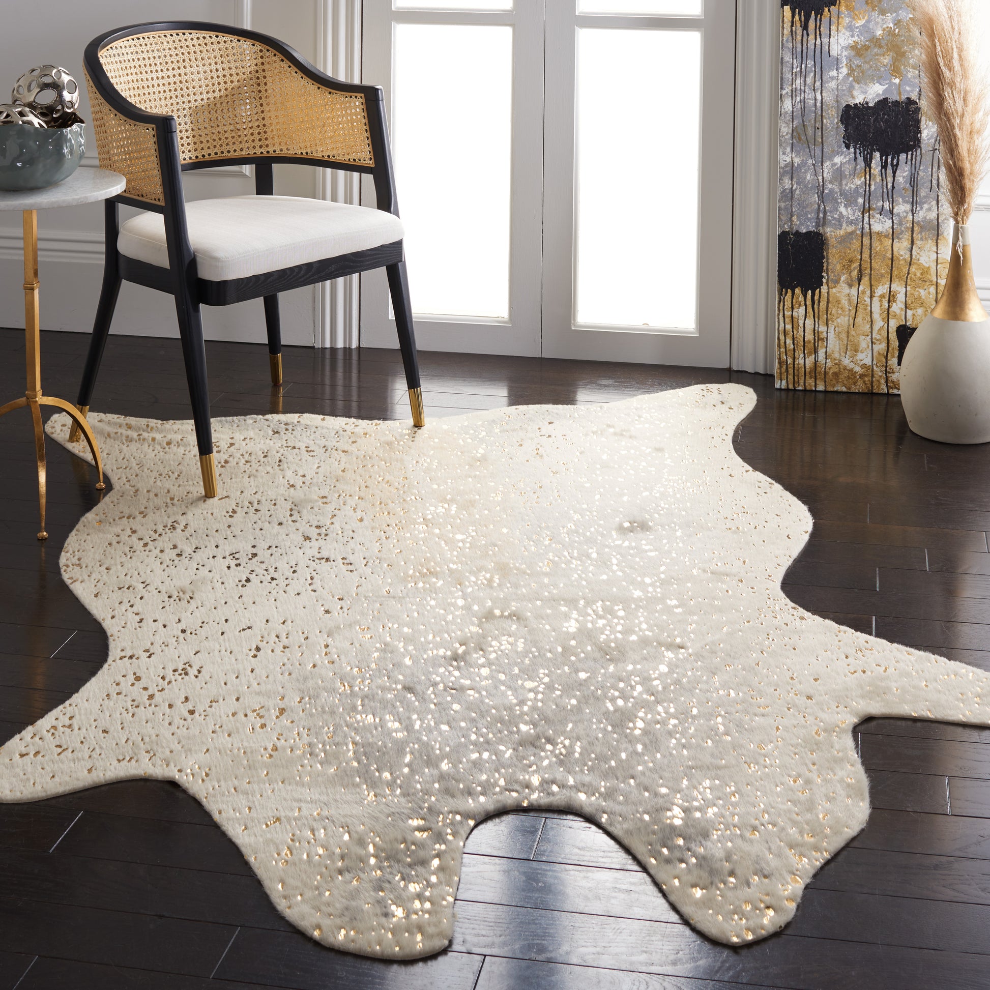 Safavieh Faux Cow Hide Fch204F Grey/Beige Area Rug