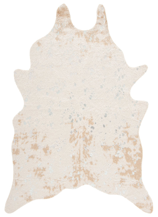 Safavieh Faux Cow Hide Fch207B Beige/Silver Area Rug