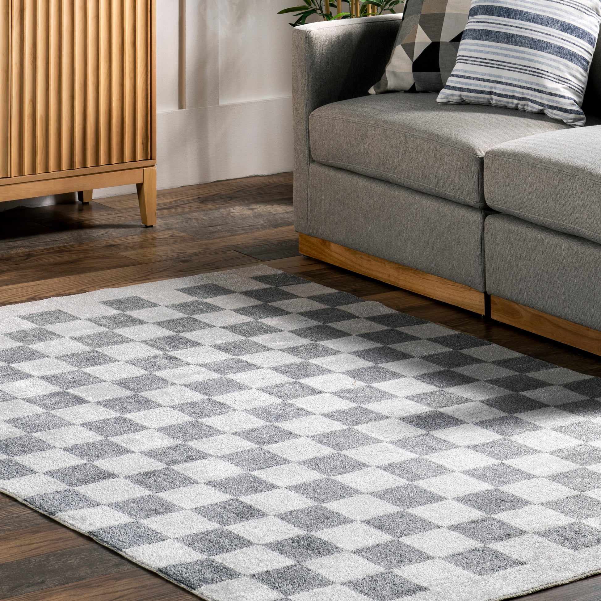 Nuloom Naya Checkered Grhn07B Blue Area Rug