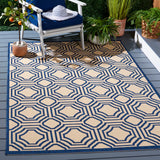 Safavieh Courtyard 5'-3" x 7'-7" Rug in Beige / Navy