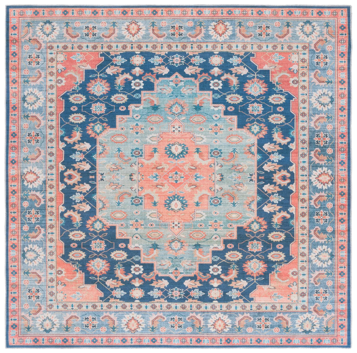 Safavieh Arizona 6'-0" x 6'-0" Rug in Blue / Rust