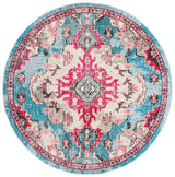 Safavieh Madison 6'-7" x 6'-7" Rug in Light Blue / Fuchsia