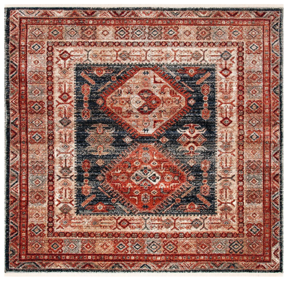 Safavieh Herat 300 6'-7" x 6'-7" Rug in Rust / Black