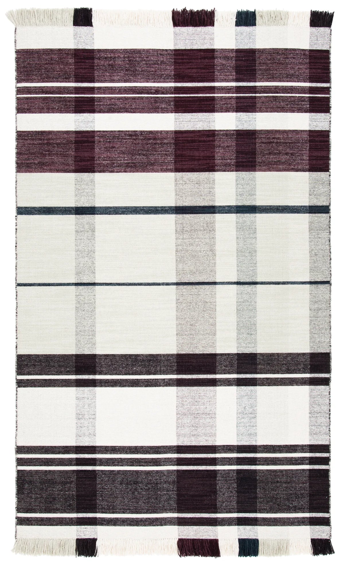 Safavieh Striped Kilim 4'-0" x 6'-0" Rug in Ivory / Grey