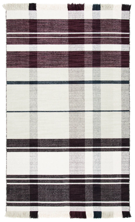 Safavieh Striped Kilim 4'-0" x 6'-0" Rug in Ivory / Grey