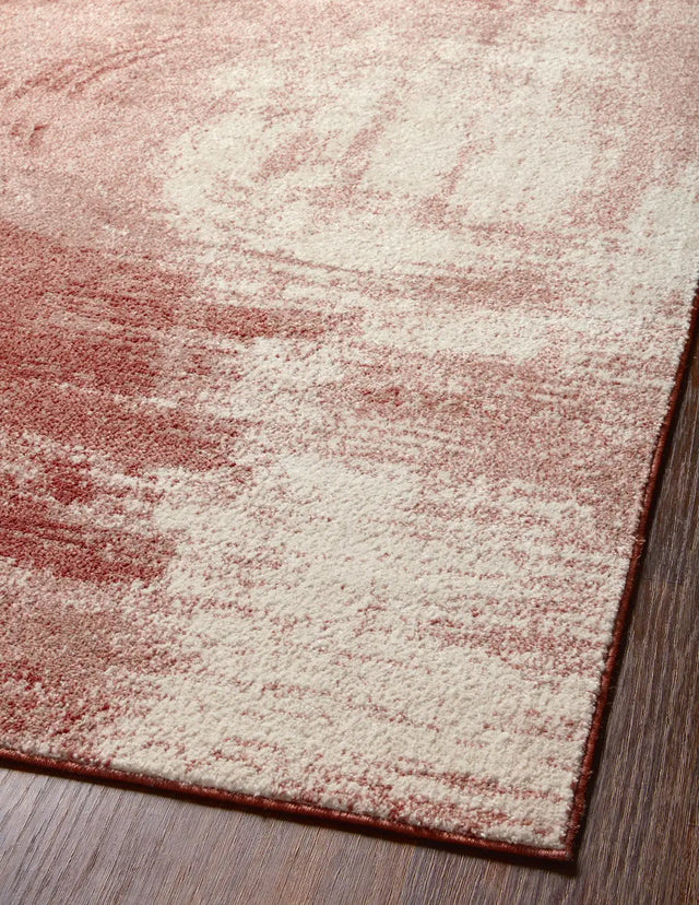 Loloi Spirit Spi-03 Rose/Spice Rugs - angled corner on wood