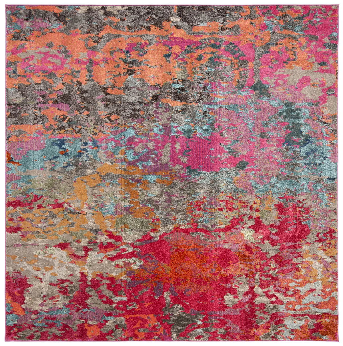 Safavieh Monaco 6'-7" x 6'-7" Rug in Fuchsia / Blue