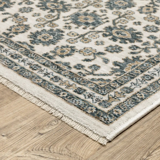 Oriental Weavers Sphinx ECHO ECH06 Ivory Floral Rugs - corner detail