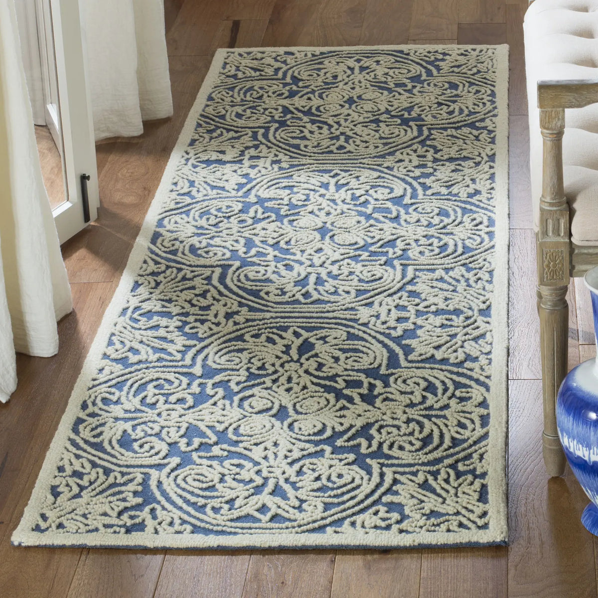 Safavieh Trace 2'-3" x 10'-0" Rug in Blue / Ivory