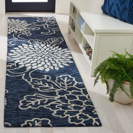 Safavieh Jardin 2'-3" x 9'-0" Rug in Navy / Ivory