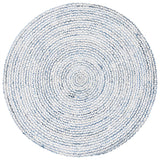 Safavieh Braided 6'-0" x 6'-0" Rug in Blue / Ivory
