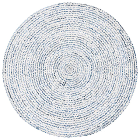 Safavieh Braided 6'-0" x 6'-0" Rug in Blue / Ivory