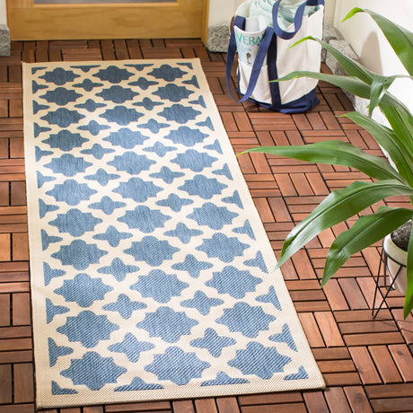 Safavieh Courtyard 2'-3" x 10'-0" Rug in Blue / Beige