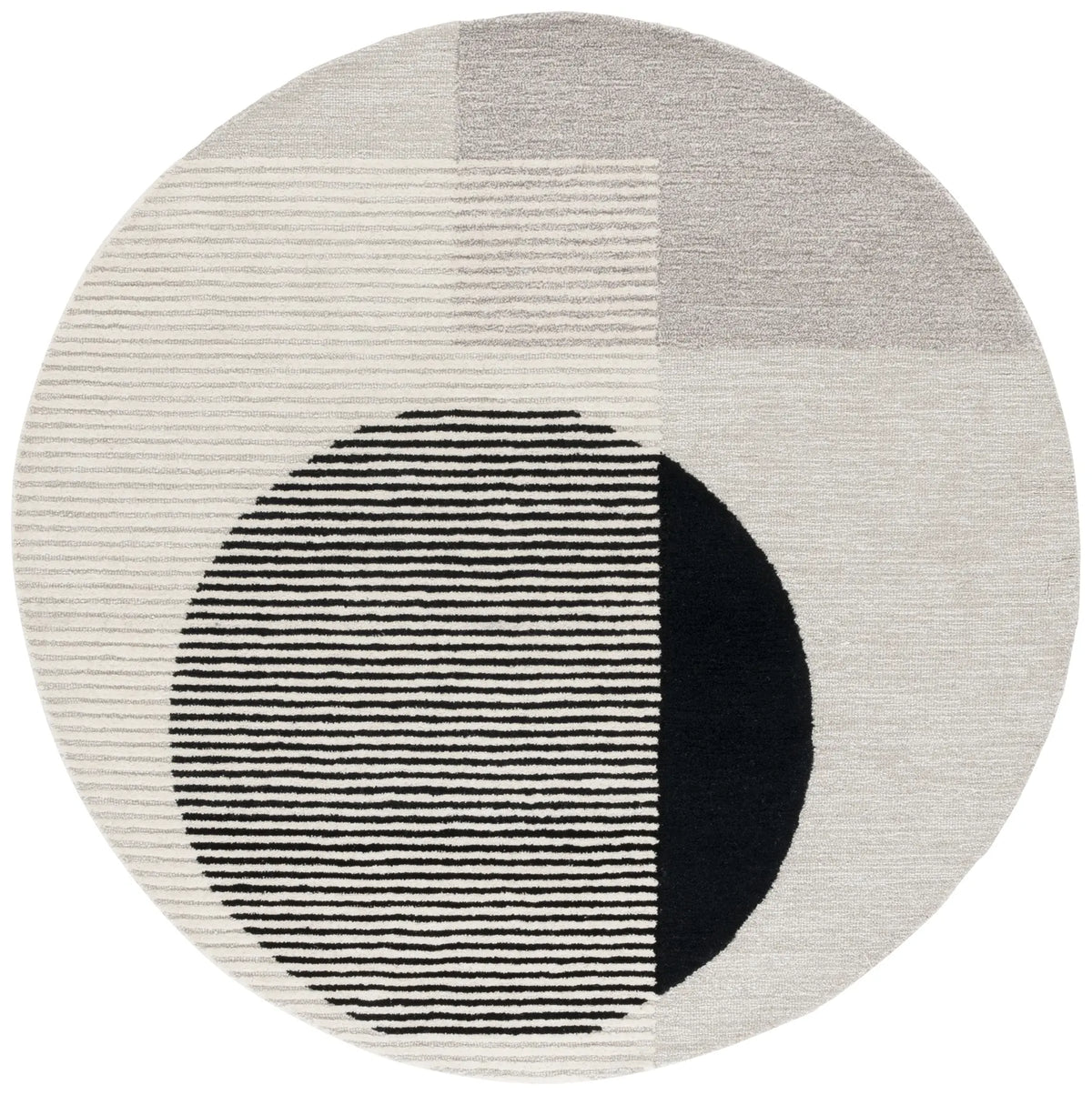 Safavieh Ebony 6'-0" x 6'-0" Rug in Black / Ivory