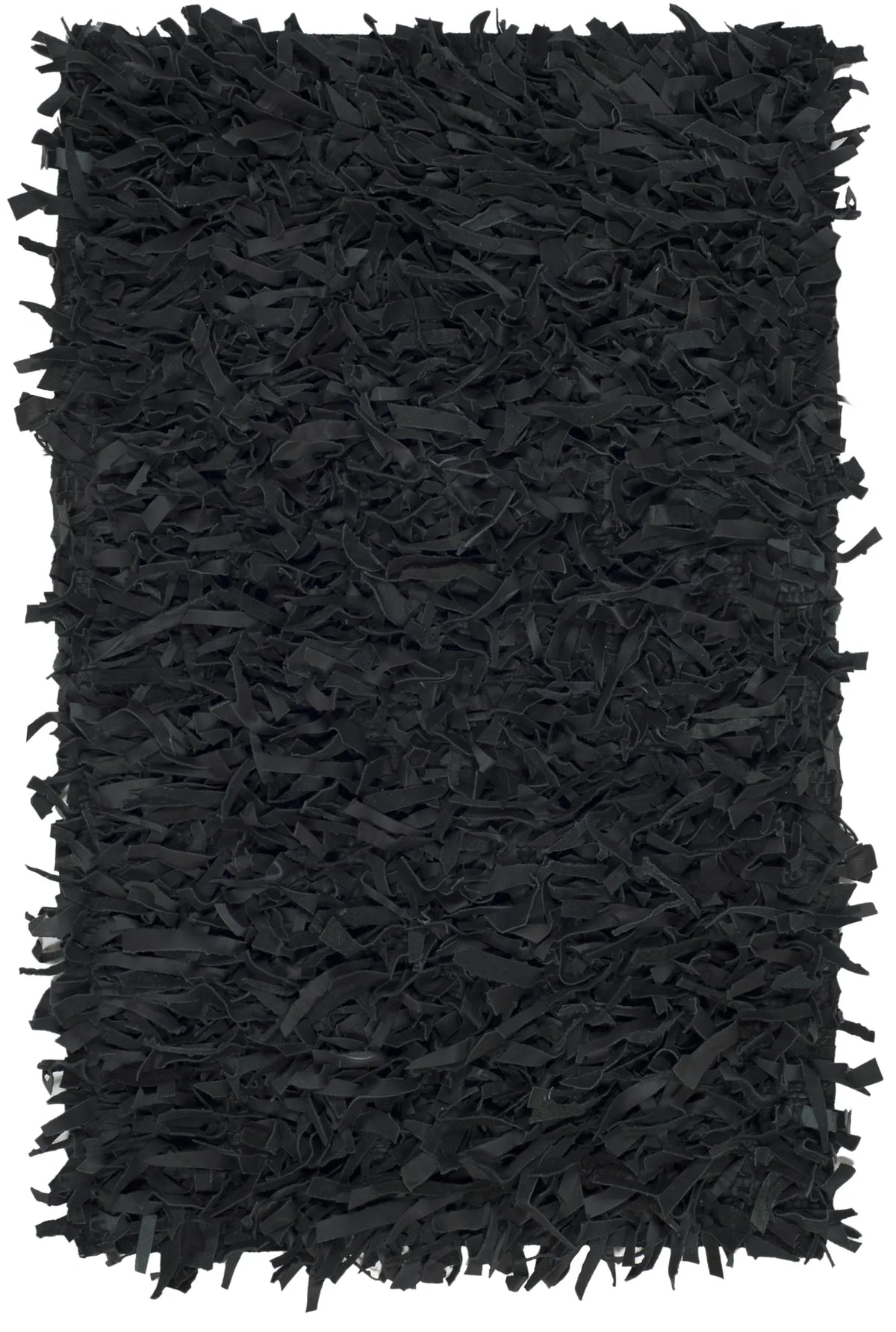 Safavieh Leather Shag 2'-0" x 3'-0" Rug in Black