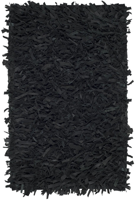 Safavieh Leather Shag 2'-0" x 3'-0" Rug in Black