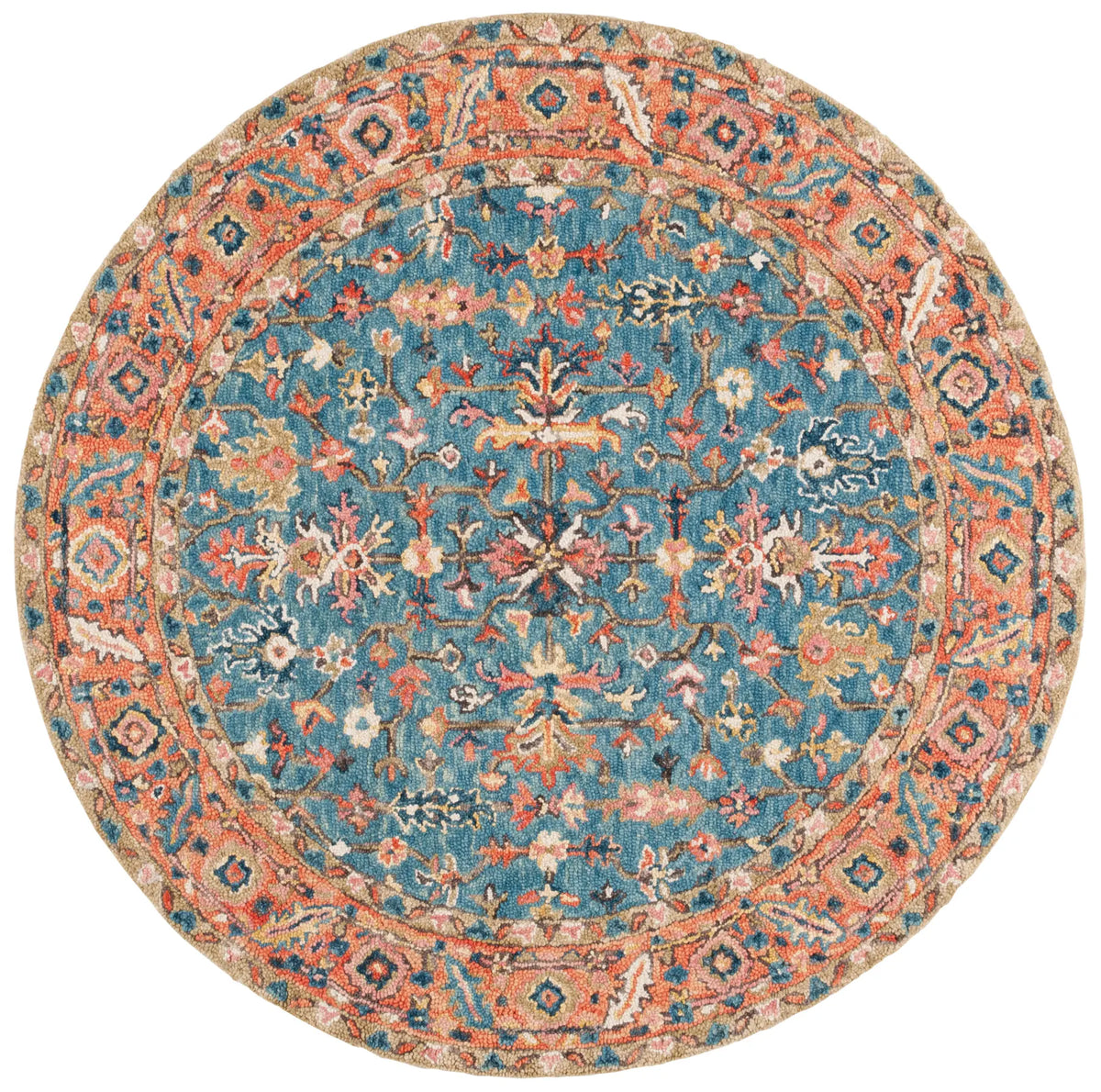 Safavieh Blossom 6'-0" x 6'-0" Rug in Blue / Rust