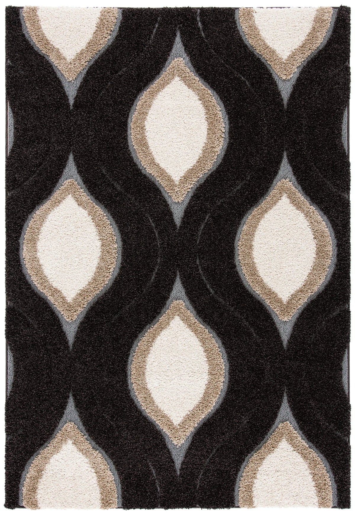 Safavieh Florida Shag 5'-3" x 7'-6" Rug in Dark Brown / Ivory