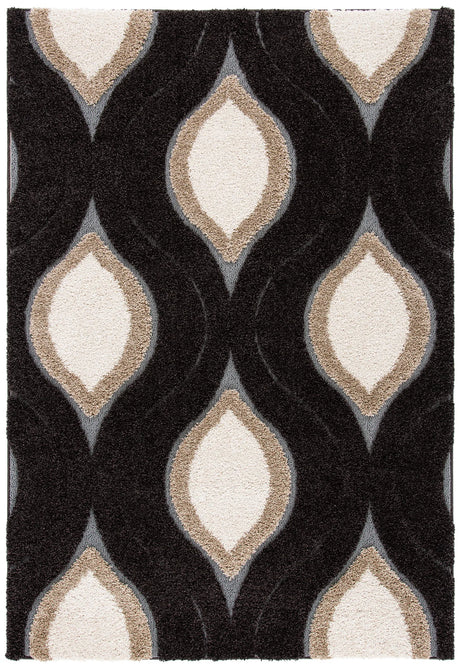 Safavieh Florida Shag 5'-3" x 7'-6" Rug in Dark Brown / Ivory