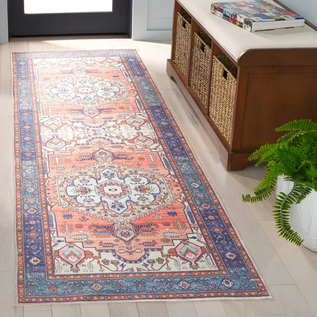 Safavieh Arizona 2'-6" x 8'-0" Rug in Rust / Navy