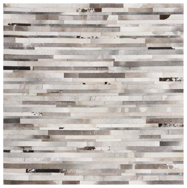 Safavieh Studio Leather 6'-0" x 6'-0" Rug in Grey / Ivory