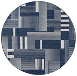 Safavieh Beach House 6'-7" x 6'-7" Rug in Navy / Ivory