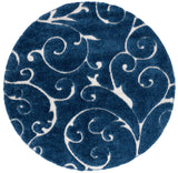 Safavieh Florida Shag 5'-0" x 5'-0" Rug in Dark Blue / Cream