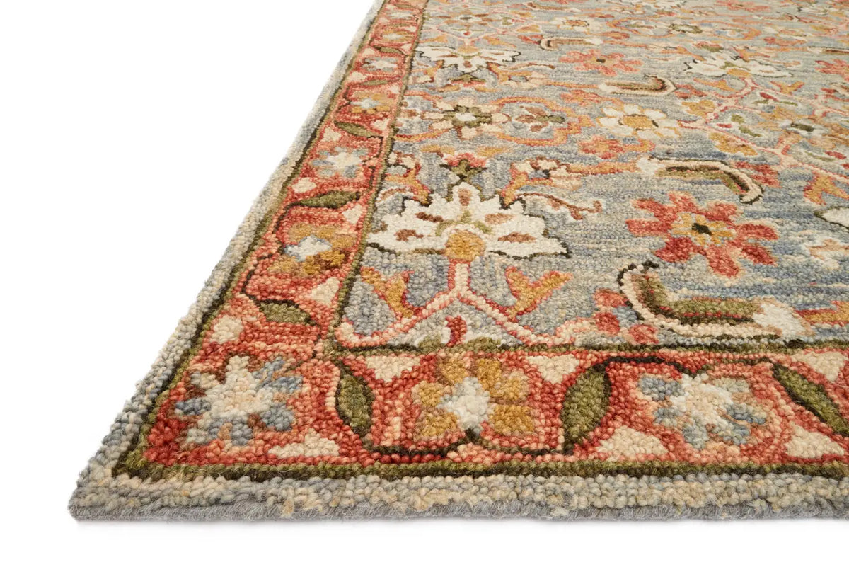 Loloi Victoria Vk-10 Slate / Terracotta Rugs - rug corner