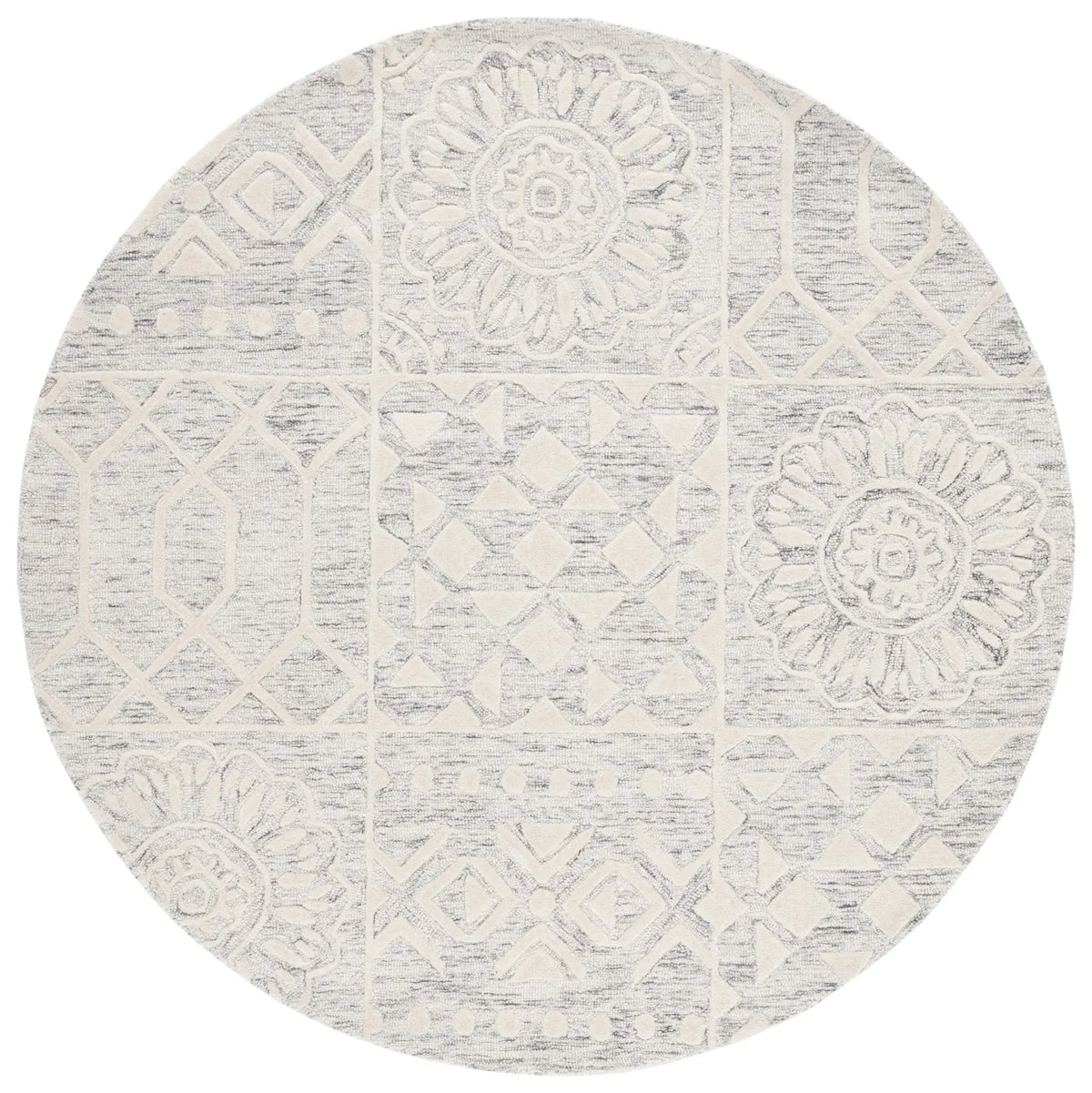 Safavieh Metro 6'-0" x 6'-0" Rug in Silver / Ivory