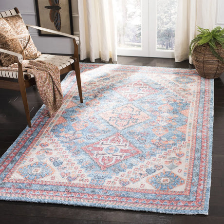 Safavieh Saffron 4'-0" x 6'-0" Rug in Blue / Rust