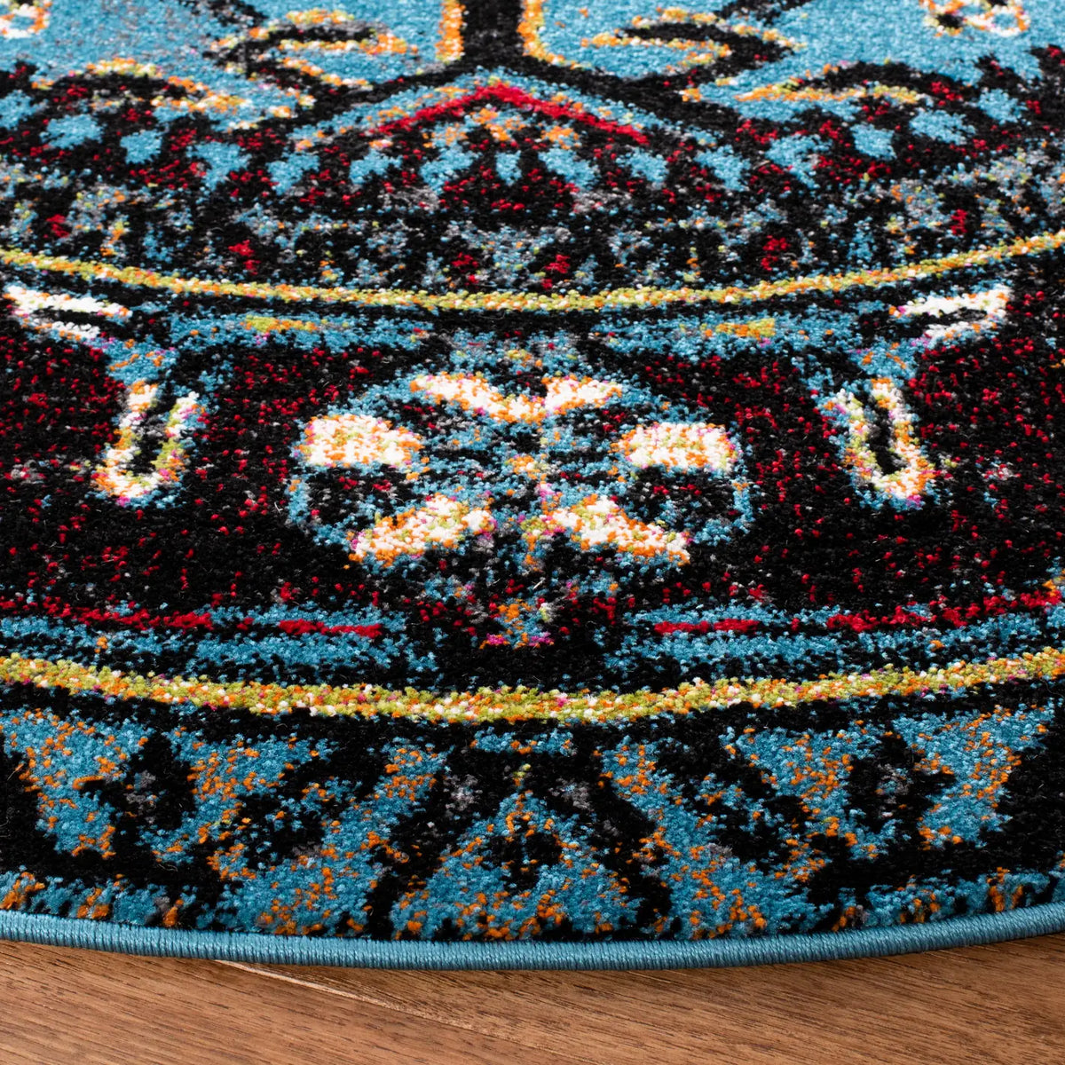 Safavieh Vintage Hamadan 5'-3" x 5'-3" Rug in Light Blue / Black