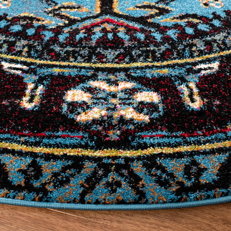 Safavieh Vintage Hamadan 5'-3" x 5'-3" Rug in Light Blue / Black