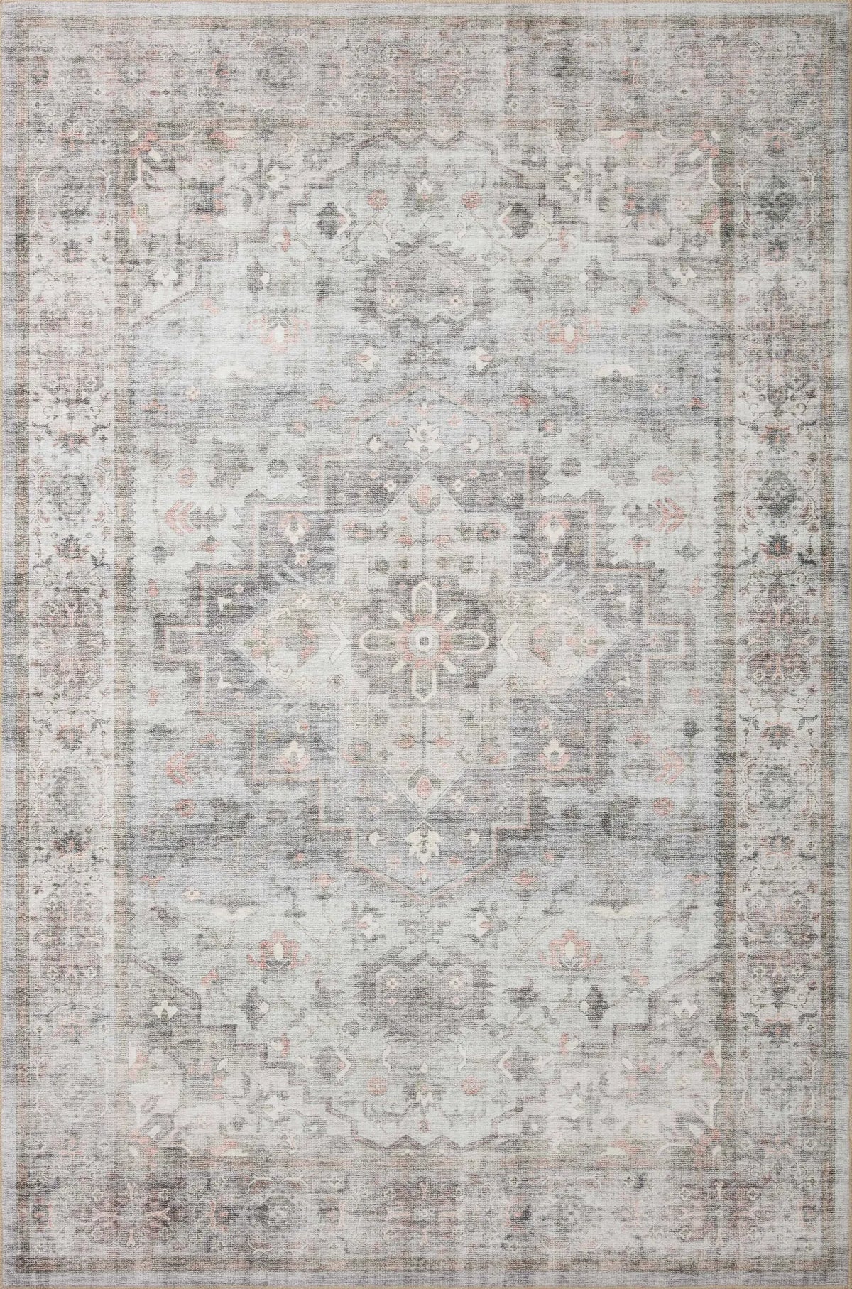 Loloi Heidi Hei-02 Dove/Blush Rugs - main flat