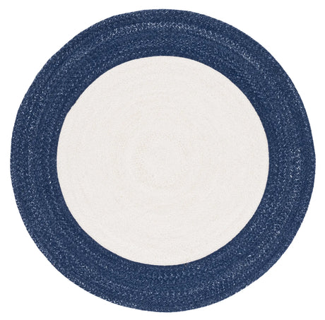 Safavieh Braided 5'-0" x 5'-0" Rug in Ivory / Navy