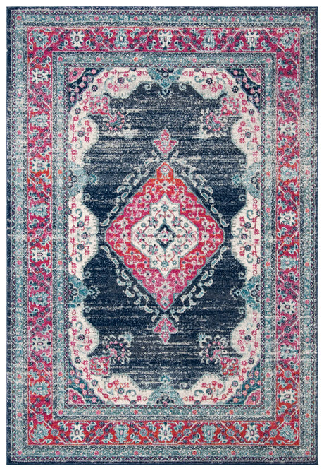 Safavieh Evoke 4'-0" x 6'-0" Rug in Navy / Fuchsia