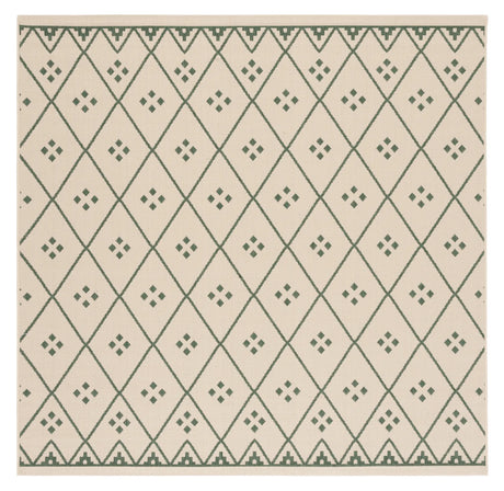 Safavieh Courtyard 6'-7" x 6'-7" Rug in Beige / Green
