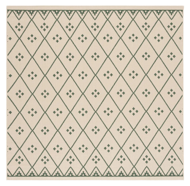 Safavieh Courtyard 6'-7" x 6'-7" Rug in Beige / Green