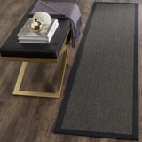 Safavieh Natural Fiber 2'-6" x 12'-0" Rug in Charcoal / Charcoal
