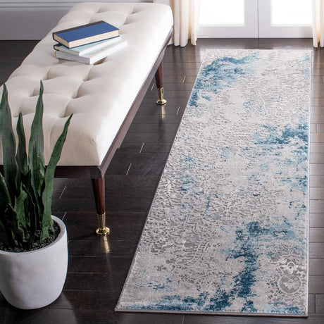 Safavieh Meadow 500 2'-0" x 8'-0" Rug in Light Grey / Blue