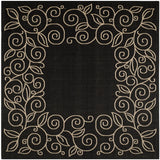 Safavieh Courtyard 7'-10" x 7'-10" Rug in Black / Beige