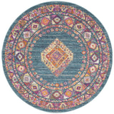 Safavieh Madison 6'-7" x 6'-7" Rug in Light Blue / Orange